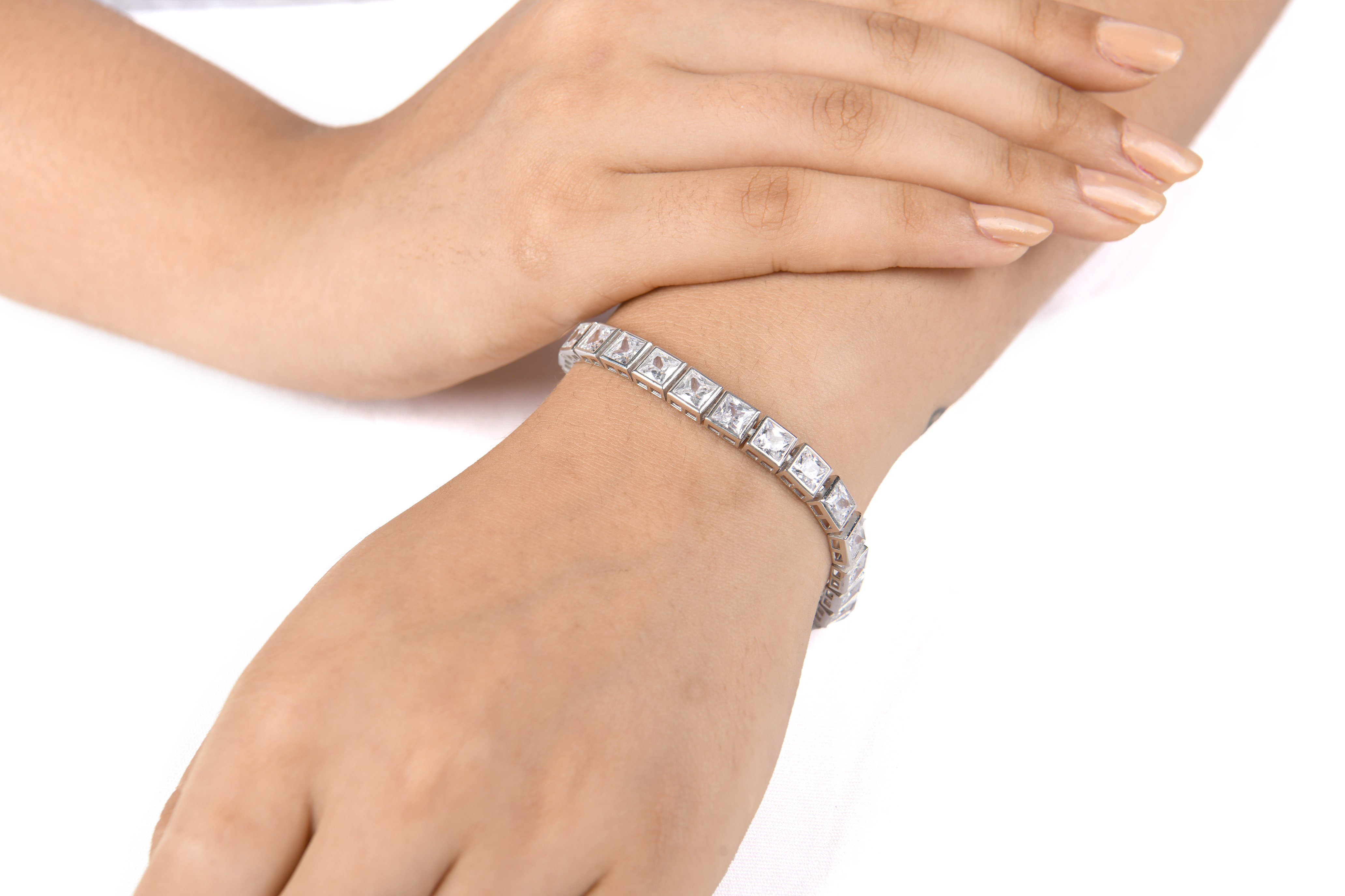BraceElegant 92.5 Sterling Silver Tennis Bracelet