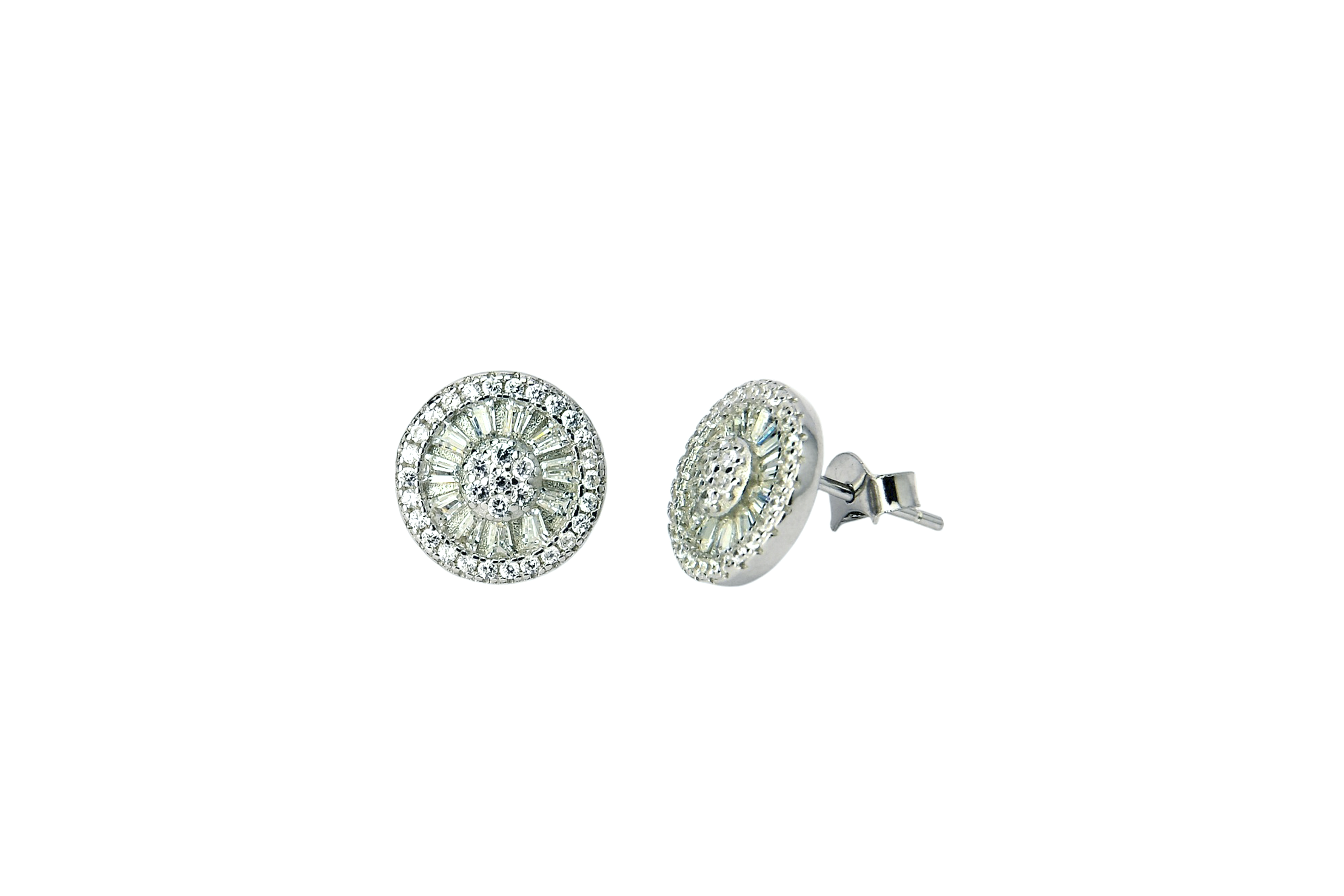 Elegant Round Silver Stud Earrings