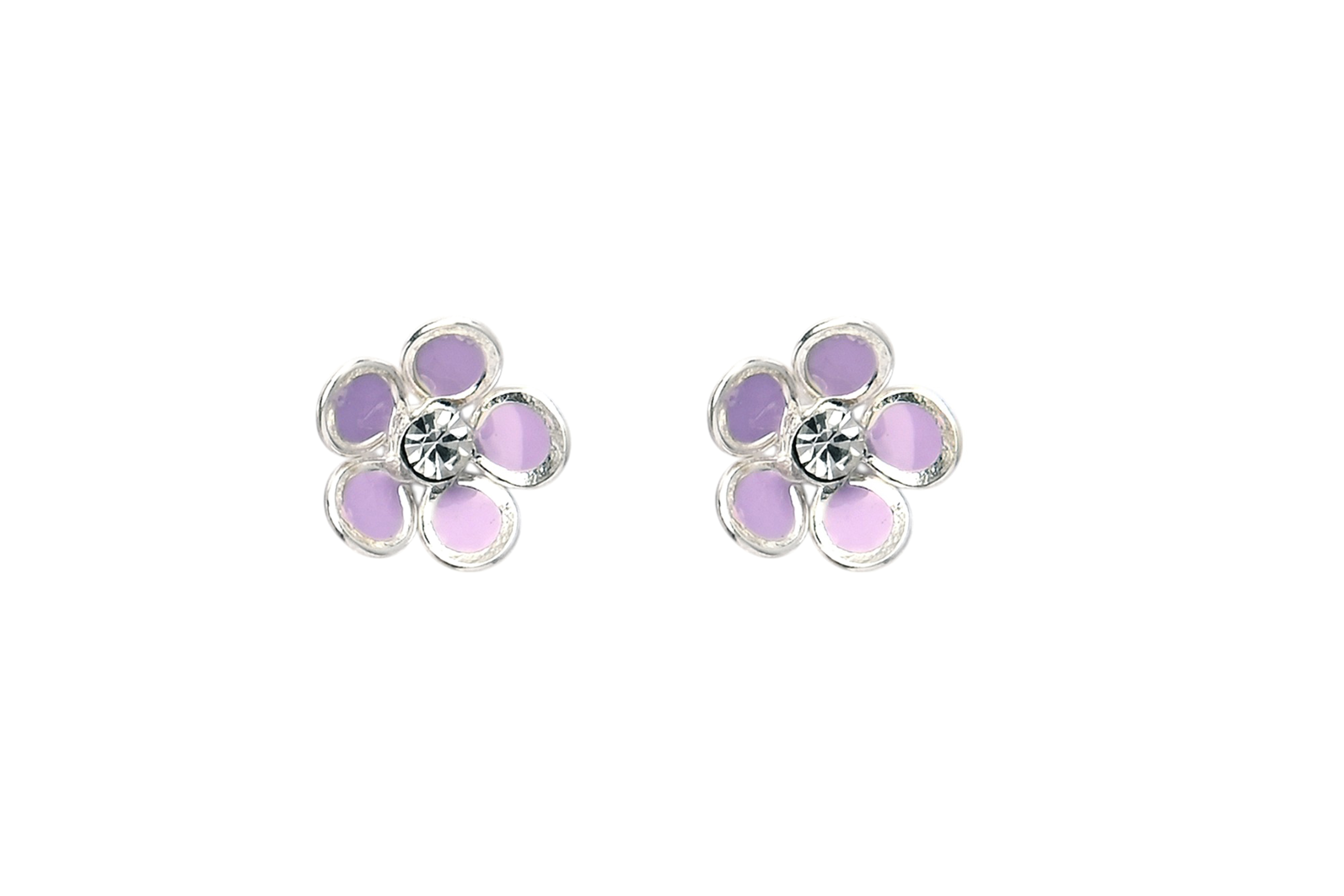 Floral Purple Stud Earrings