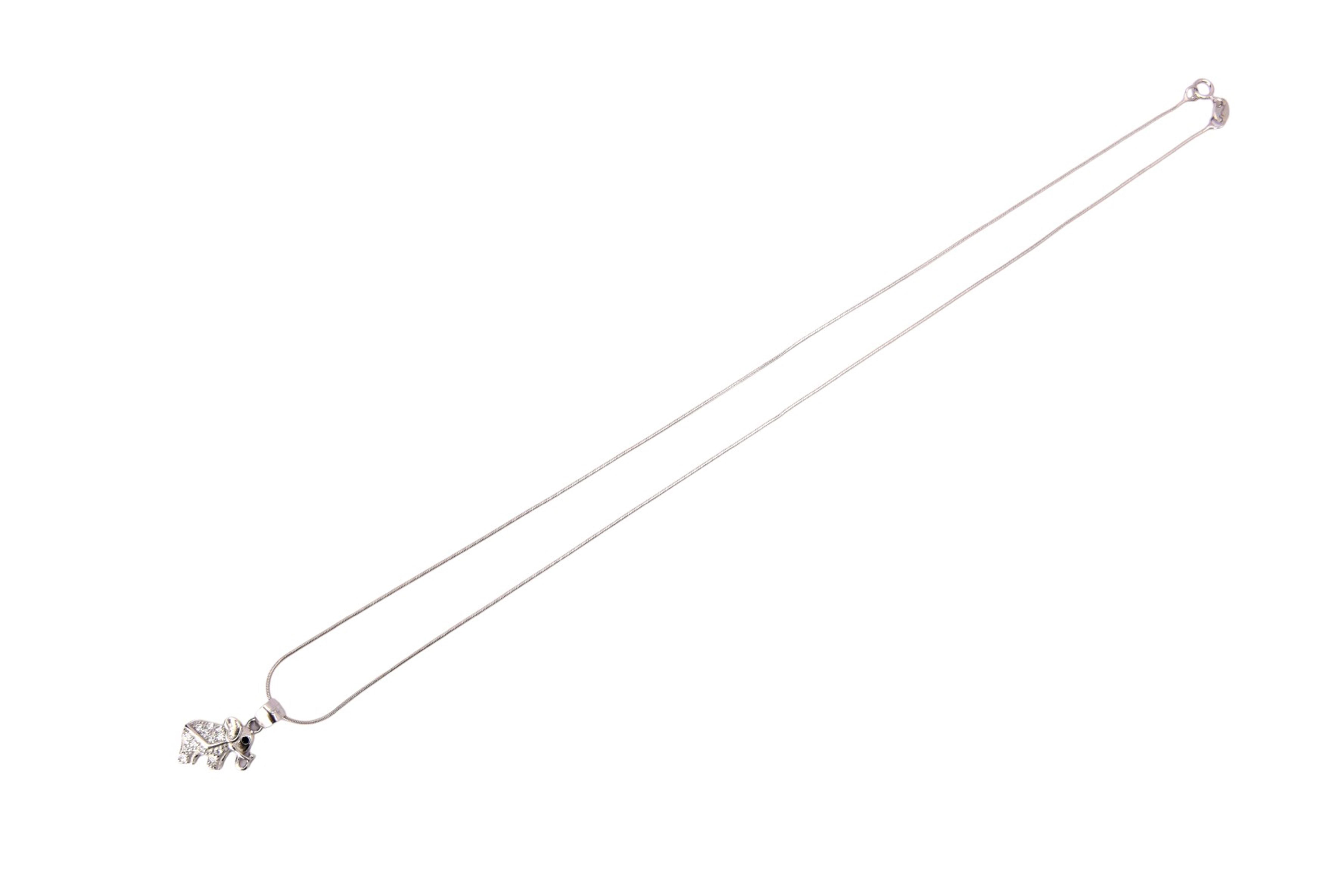 Elegant Silver Elephant Pendant Necklace