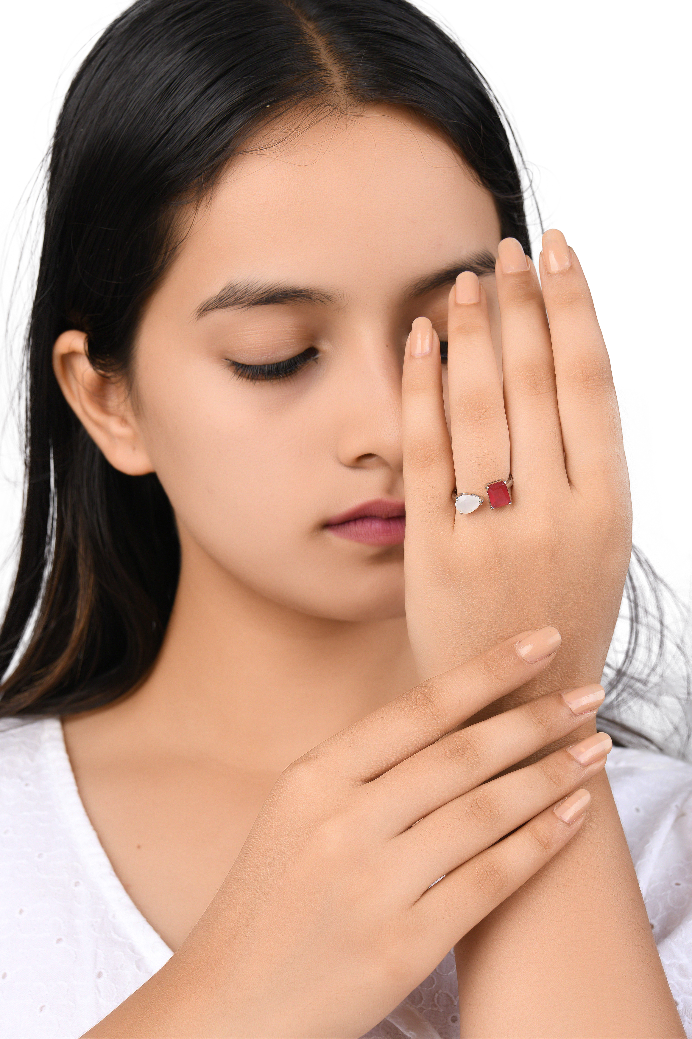 Sterling Silver Dual Stone Ring