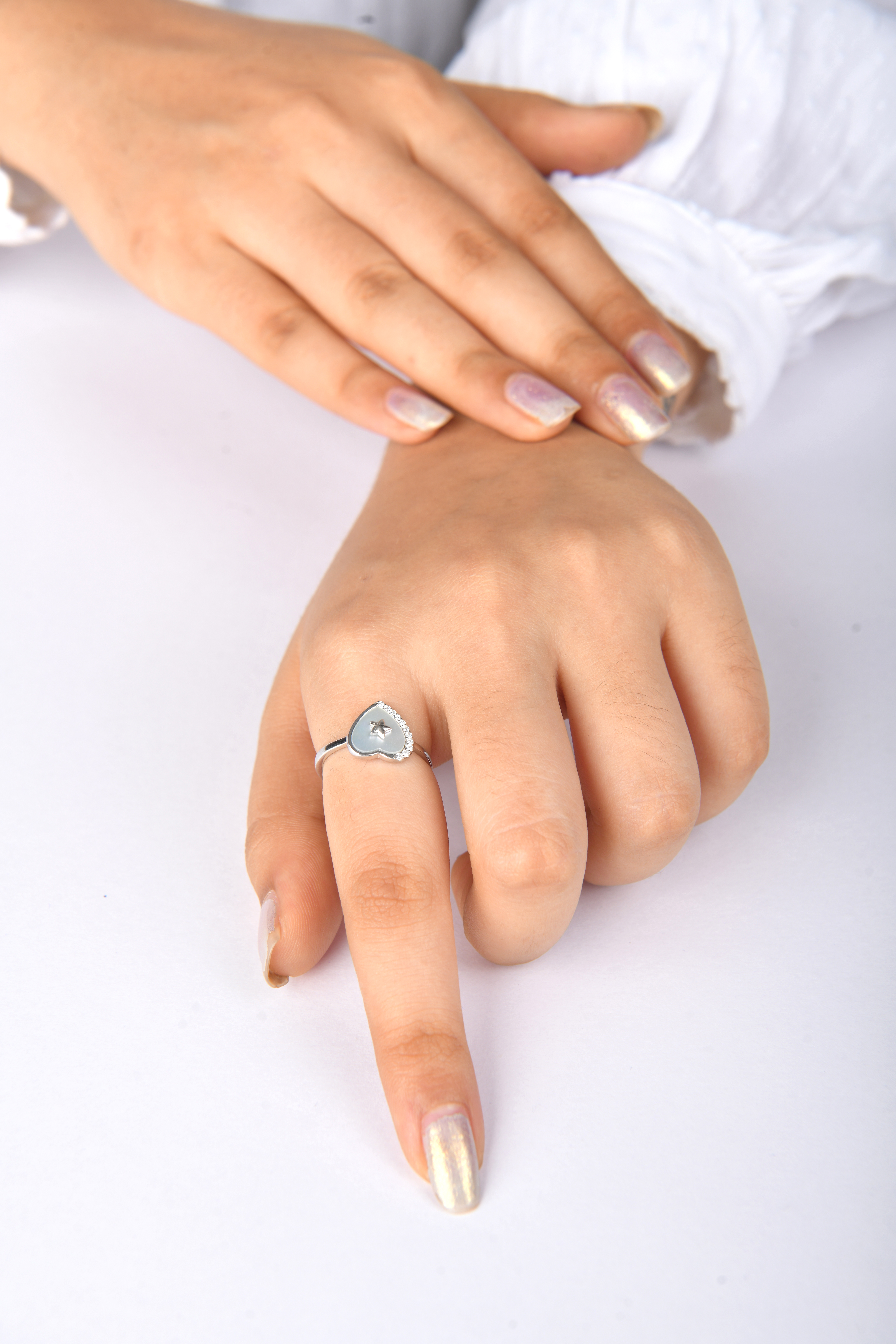 Heart & Star Silver Ring